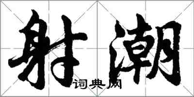 胡问遂射潮行书怎么写