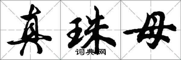 胡问遂真珠母行书怎么写
