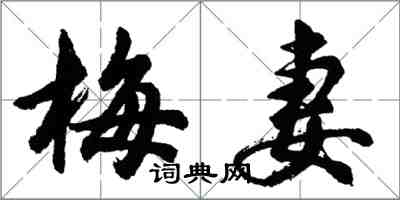 胡问遂梅妻行书怎么写