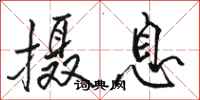 骆恒光摄息行书怎么写
