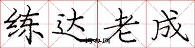庞中华练达老成楷书怎么写