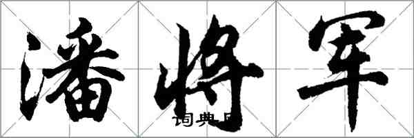 胡问遂潘将军行书怎么写