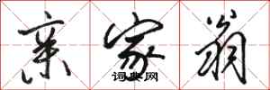骆恒光亲家翁行书怎么写