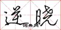 骆恒光逆晓行书怎么写