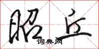 骆恒光昭丘行书怎么写