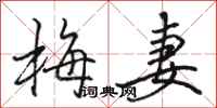 骆恒光梅妻行书怎么写