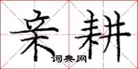 庞中华亲耕楷书怎么写