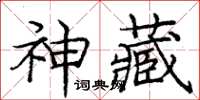 庞中华神藏楷书怎么写