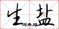 钱沛云生盐行书怎么写