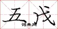 庞中华五戊楷书怎么写