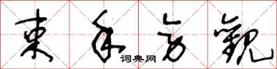 王冬龄束手旁观草书怎么写