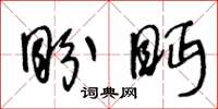 王冬龄盼眄草书怎么写