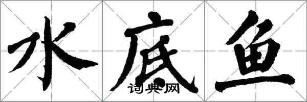 翁闿运水底鱼楷书怎么写