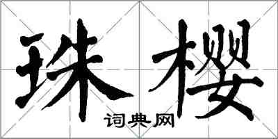翁闿运珠樱楷书怎么写