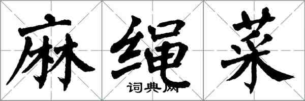 翁闿运麻绳菜楷书怎么写