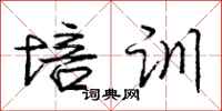 庞中华培训行书怎么写
