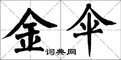 翁闿运金伞楷书怎么写