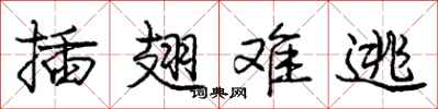 庞中华插翅难逃行书怎么写