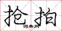 庞中华抢拍行书怎么写