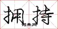 庞中华拥持行书怎么写