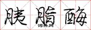 庞中华胰脂酶行书怎么写