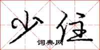 庞中华少住行书怎么写