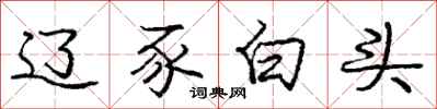 庞中华辽豕白头行书怎么写