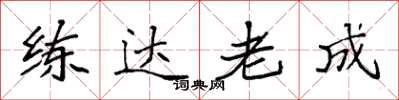 袁强练达老成楷书怎么写