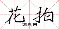 袁强花拍楷书怎么写