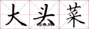 丁谦大头菜楷书怎么写