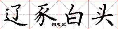 丁谦辽豕白头楷书怎么写