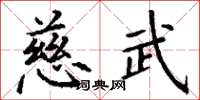 丁谦慈武楷书怎么写