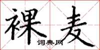 丁谦裸麦楷书怎么写