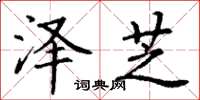 丁谦泽芝楷书怎么写
