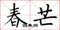 丁谦春芒楷书怎么写