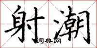 丁谦射潮楷书怎么写