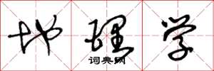 王冬龄地理学草书怎么写