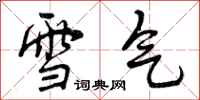 曾庆福雪气行书怎么写