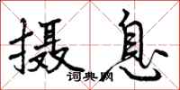 曾庆福摄息行书怎么写