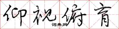 曾庆福仰视俯育行书怎么写