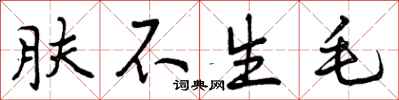 曾庆福肤不生毛行书怎么写