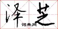 钱沛云泽芝行书怎么写