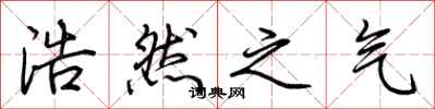 荆霄鹏浩然之气行书怎么写