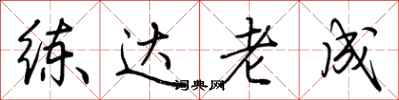 荆霄鹏练达老成行书怎么写