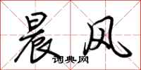荆霄鹏晨风行书怎么写