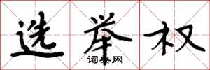 周炳元选举权楷书怎么写