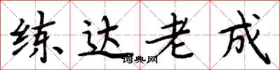 周炳元练达老成楷书怎么写