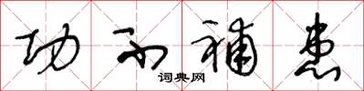 王冬龄功不补患草书怎么写