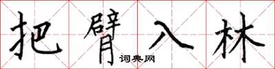 何伯昌把臂入林楷书怎么写
