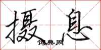 田英章摄息行书怎么写